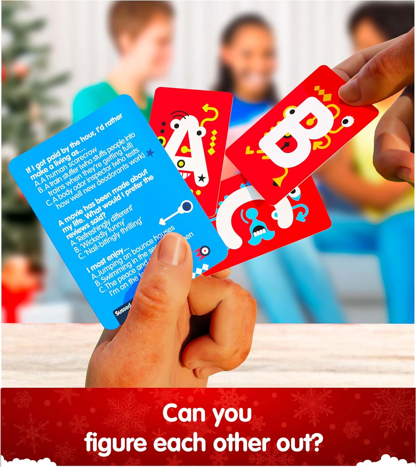 SUSSED The Wacky ‘What Would You Do?’ Card Game - Stocking Stuffer for Teens, Boys, Girls - Social Fun for Kids Ages 10+ & Adults - Great Conversation Starter - Cool Blue Deck