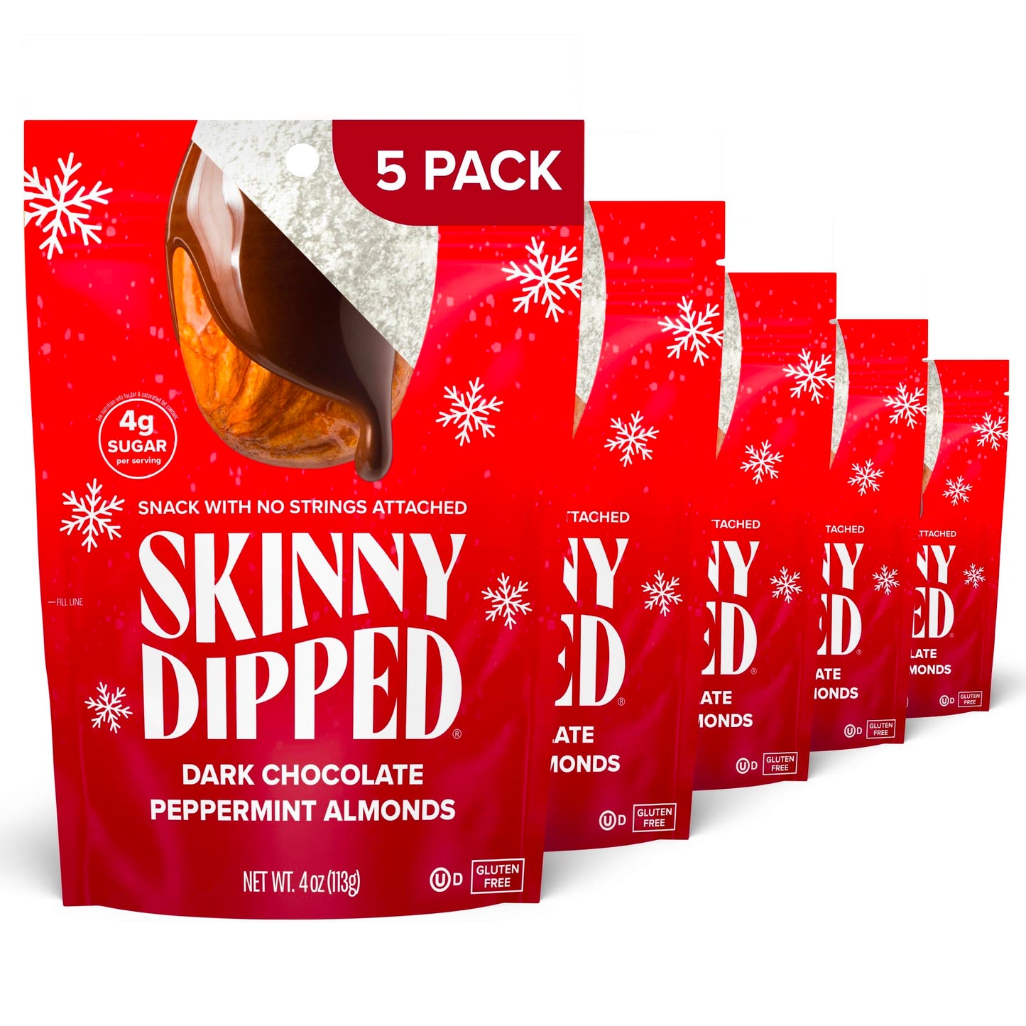 SkinnyDipped Snack Attack Minis Almond Variety Pack, Healthy Snack, Plant Protein, Gluten Free, 0.46 oz Mini Bags, Pack of 25