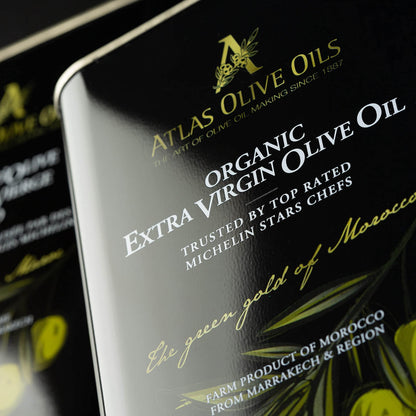 Atlas 3 LT Organic Cold Press Extra Virgin Olive Oil with Polyphenol Rich from Morocco|Newly Harvested Unprocessed from One Single Family Farm | Moroccan EVOO Trusted by Michelin Star Chefs