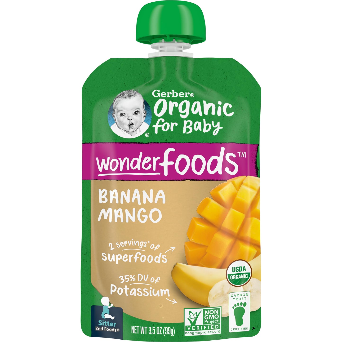 Gerber Organic Baby Food Pouches, 2nd Foods for Sitter, Fruit & Veggie Variety Pack, 3.5 Ounce (Set of 18)