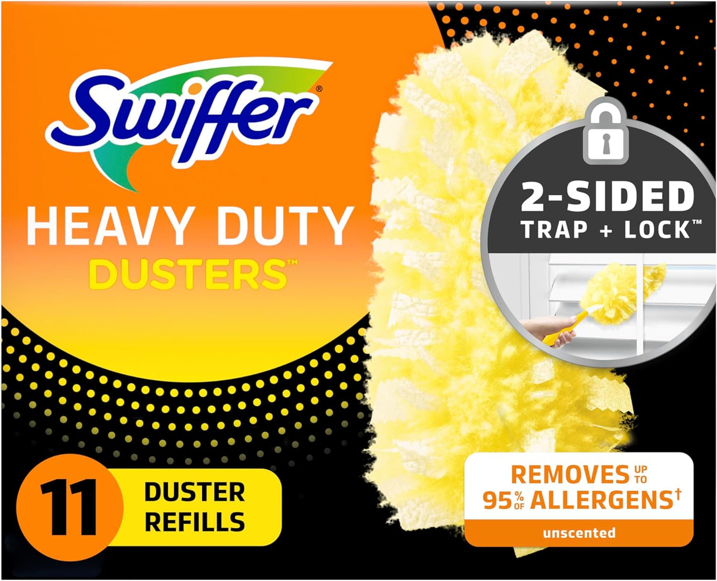 Swiffer Dusters Heavy Duty Multi-Surface Duster Refills for Cleaning, Unscented, 11 Count