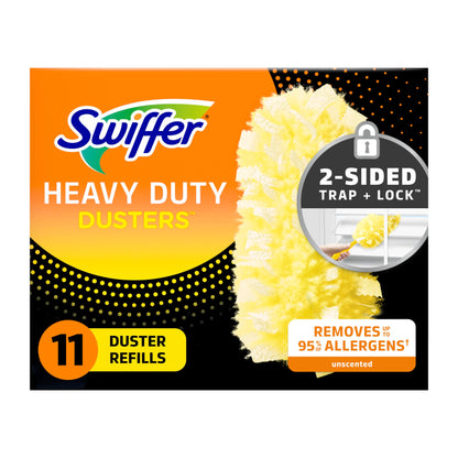 Swiffer Dusters Heavy Duty Multi-Surface Duster Refills for Cleaning, Unscented, 11 Count