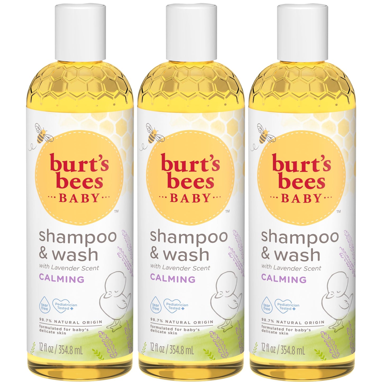 Burt's Bees Baby Shampoo and Wash, Original, Tear Free, Pediatrician Tested, 98.7% Natural Origin, 21 Fluid Ounces