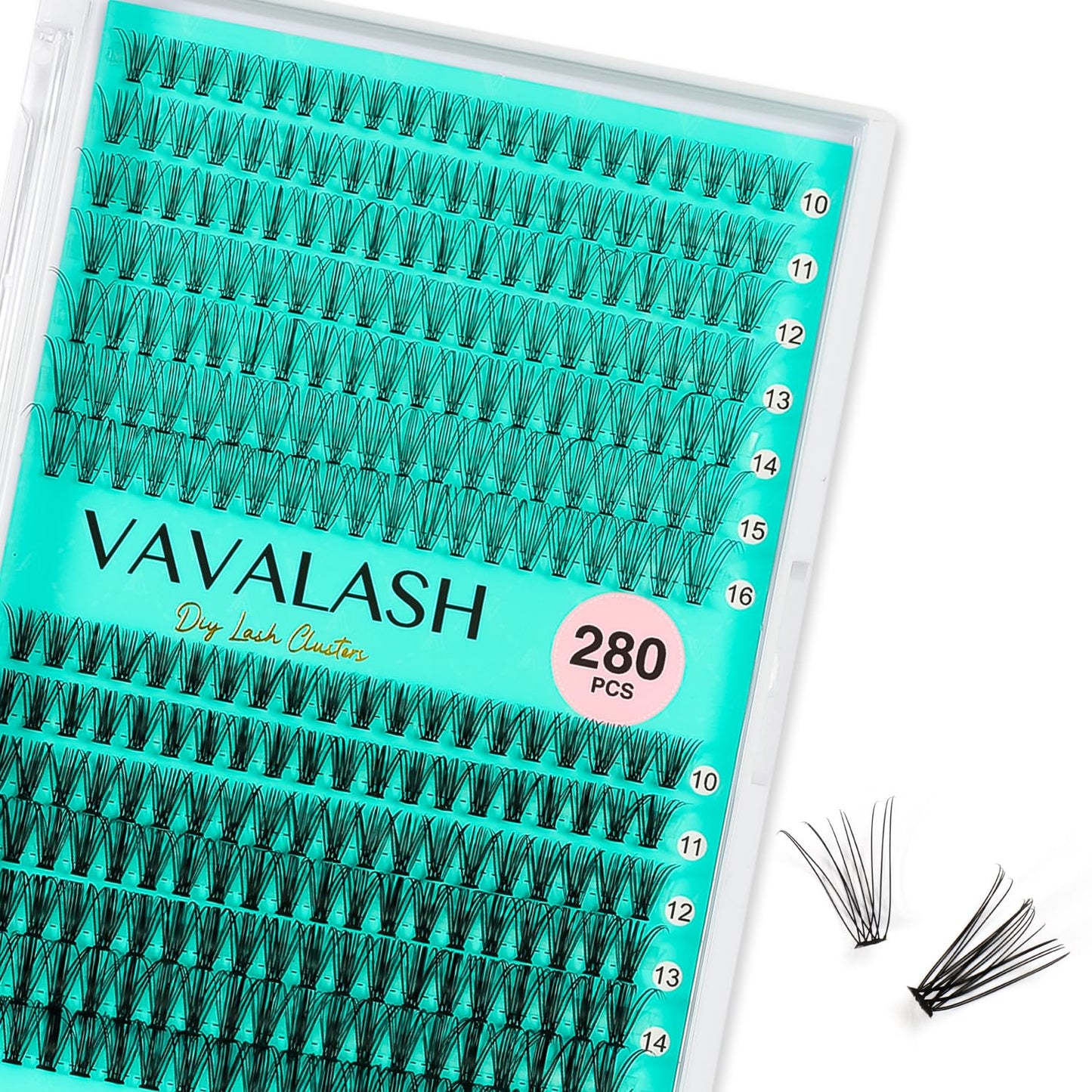 VAVALASH DIY Lash Extension Kit 280 Clusters Individual Lashes Kit 30D 40D 0.07D-10-16mm Lash Clusters, Lash Bond and Seal, Lash Tweezer for DIY Eyelash Extension at Home（Kit-30D+40D-0.07D-10-16MIX）