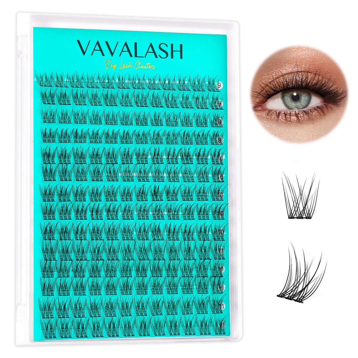 VAVALASH DIY Lash Extension Kit 280 Clusters Individual Lashes Kit 30D 40D 0.07D-10-16mm Lash Clusters, Lash Bond and Seal, Lash Tweezer for DIY Eyelash Extension at Home（Kit-30D+40D-0.07D-10-16MIX）