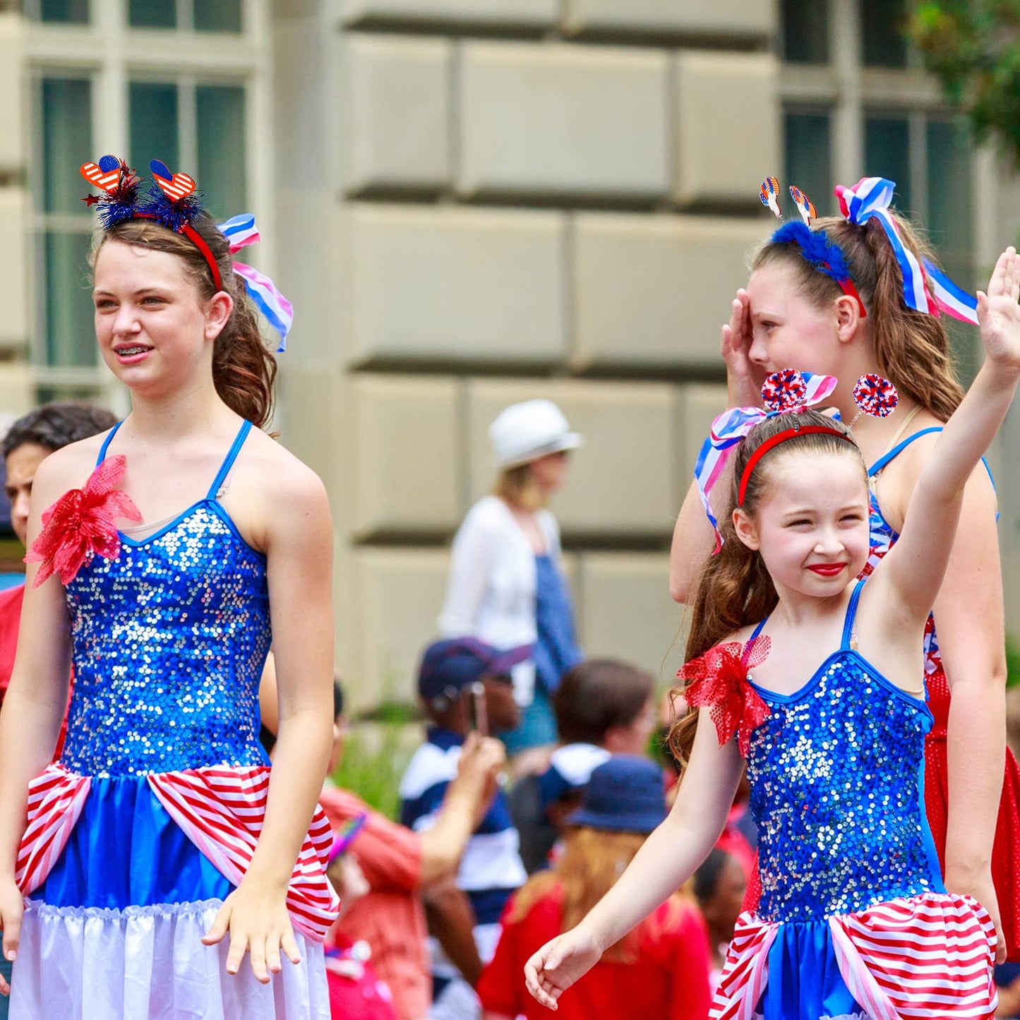 4th of July Headband, Fourth of July Accessories, Felt Patriotic Head Boppers Pack for 4th of July Party Favors