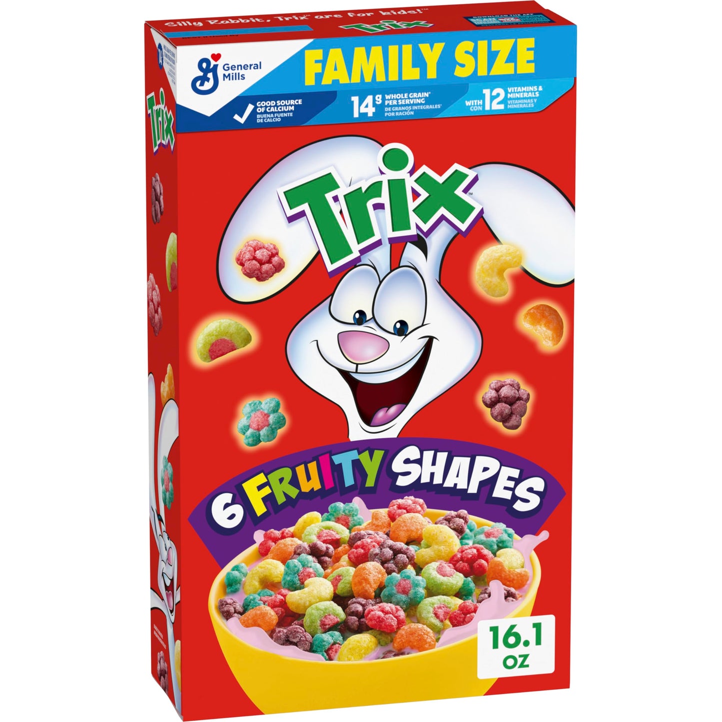 Trix Fruity Breakfast Cereal, 6 Fruity Shapes, Whole Grain, Family Size, 16.1 OZ