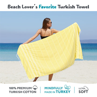 WETCAT Turkish Beach Towel Oversized 38x71 100% Cotton Sand Free Quick Dry Extra Large Light Travel Towel for Adults Beach Accessories Gifts (Blue, Beach Towel (38" x 71"))