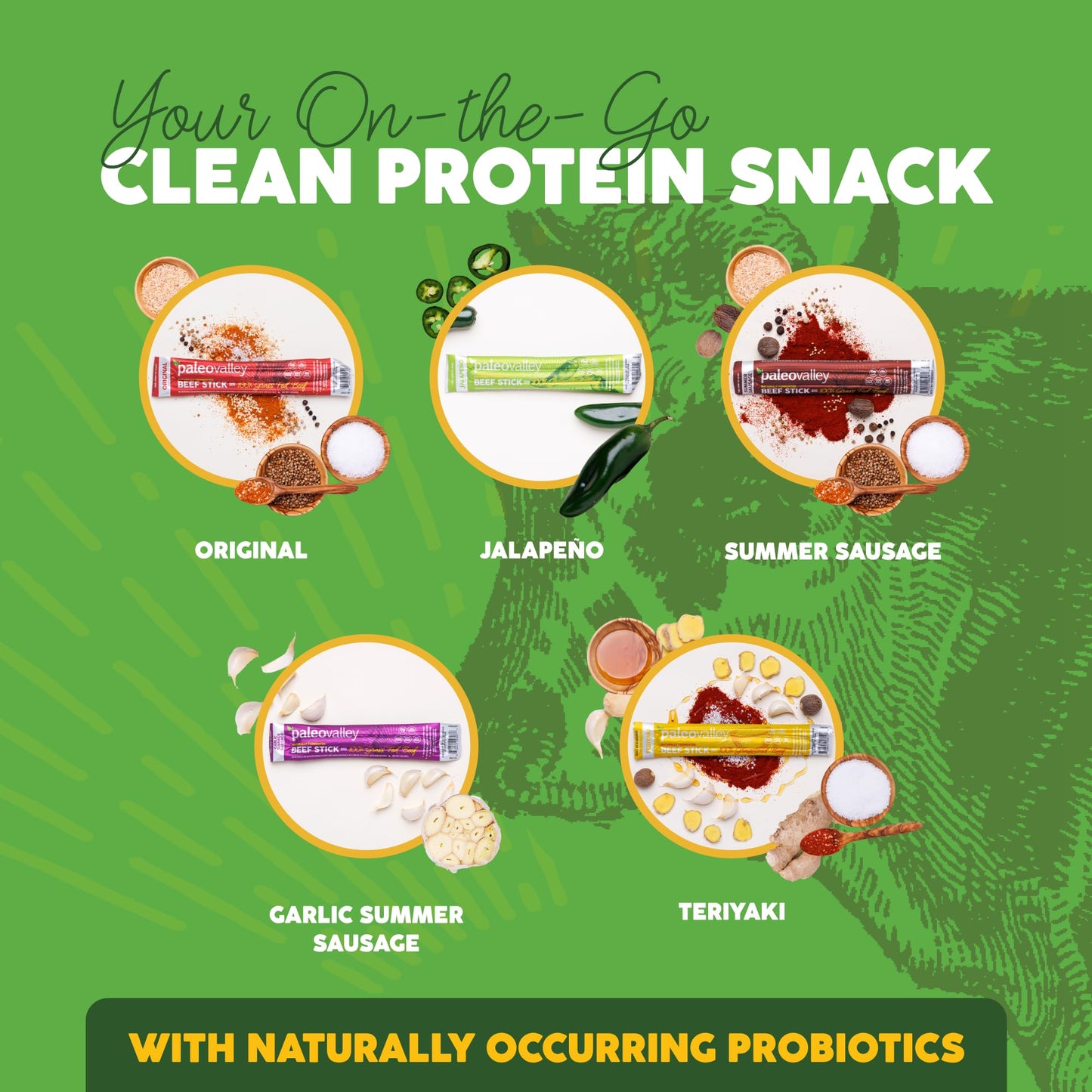 Paleovalley 100% Grass Fed Original Beef Sticks - Delicious Gluten Free Beef Snack - High Protein Keto Friendly