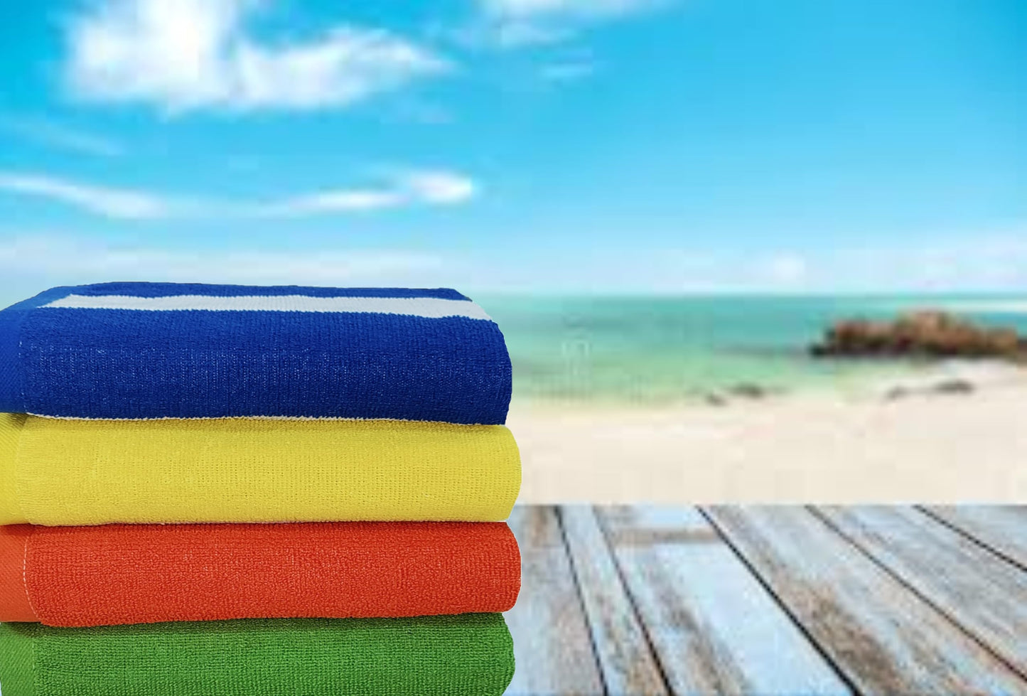 BolBom*S Cotton Beach Towels- Hammam Classic Pool Towel 30 x 60 Inches Oversized Soft Beach Towels for Adults - Luxury Beach Bath Towels - Summer Gifts Beach Accessories - Pack of 6