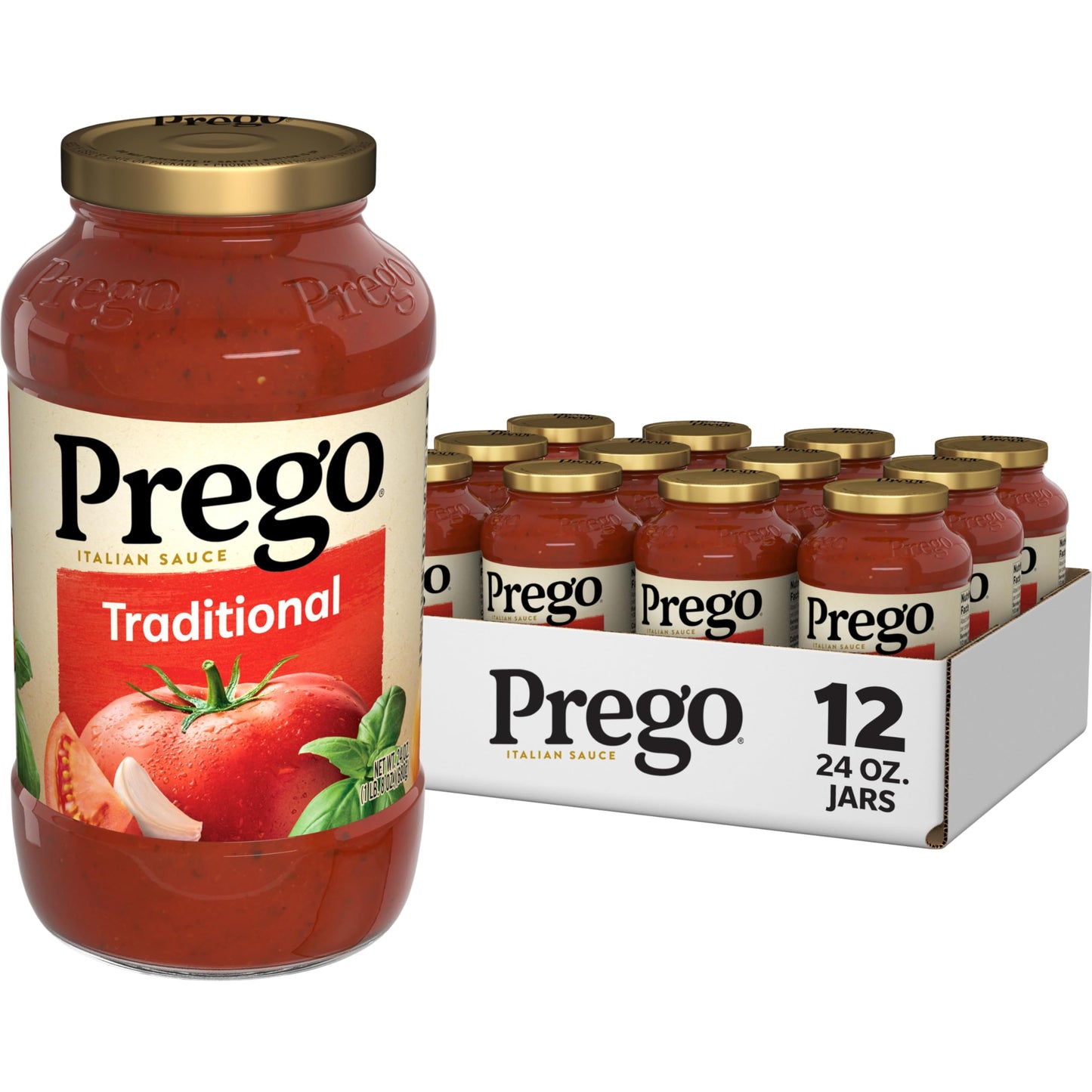 Prego Chunky Tomato with Garlic and Onion Pasta Sauce, 24 Oz Jar