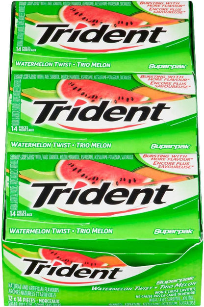 Trident Sugar Free Watermelon Twist Gum, 12 Pack (14 Pieces Each) (Imported from Canada)