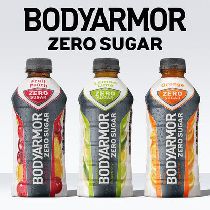 BODYARMOR ZERO Sugar Fruit Punch, Sugar Free Sports Drink - Low-Calorie Hydration - Natural Flavors with Potassium Packed Electrolytes, Antioxidants, and B-vitamins, 16 fl oz (pack of 12)