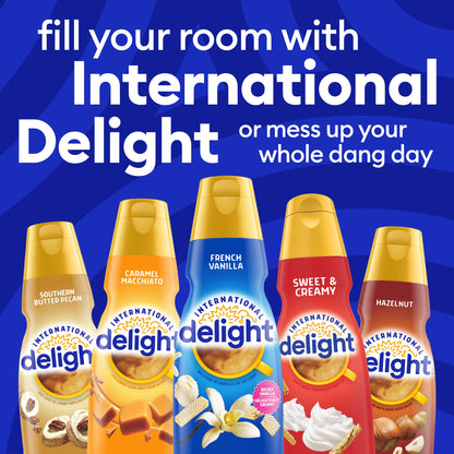 International Delight Coffee Creamer Singles, Sweet & Creamy, Shelf Stable Flavored Creamer, 24 Ct, 16 FL Oz, Pre-Portioned Creamers