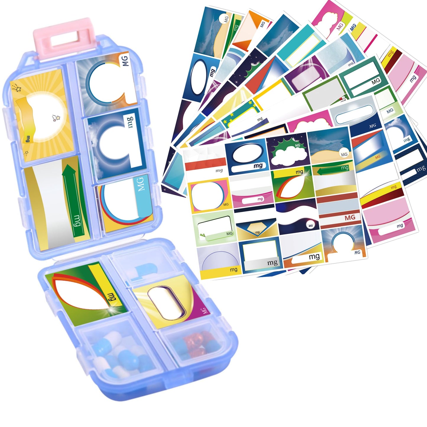 1Pack Travel Pill Organizer - 10 Compartments Pill Case, Compact and Portable Pill Box, Perfect for On-The-Go Storage, Pill Holder for Purse Gray