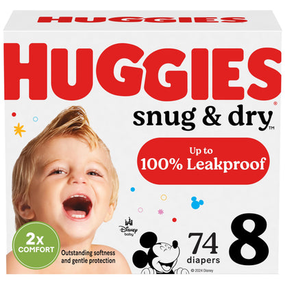 Huggies Size 2 Diapers, Snug & Dry Baby Diapers, Size 2 (12-18 lbs), 100 Count, Packaging May Vary