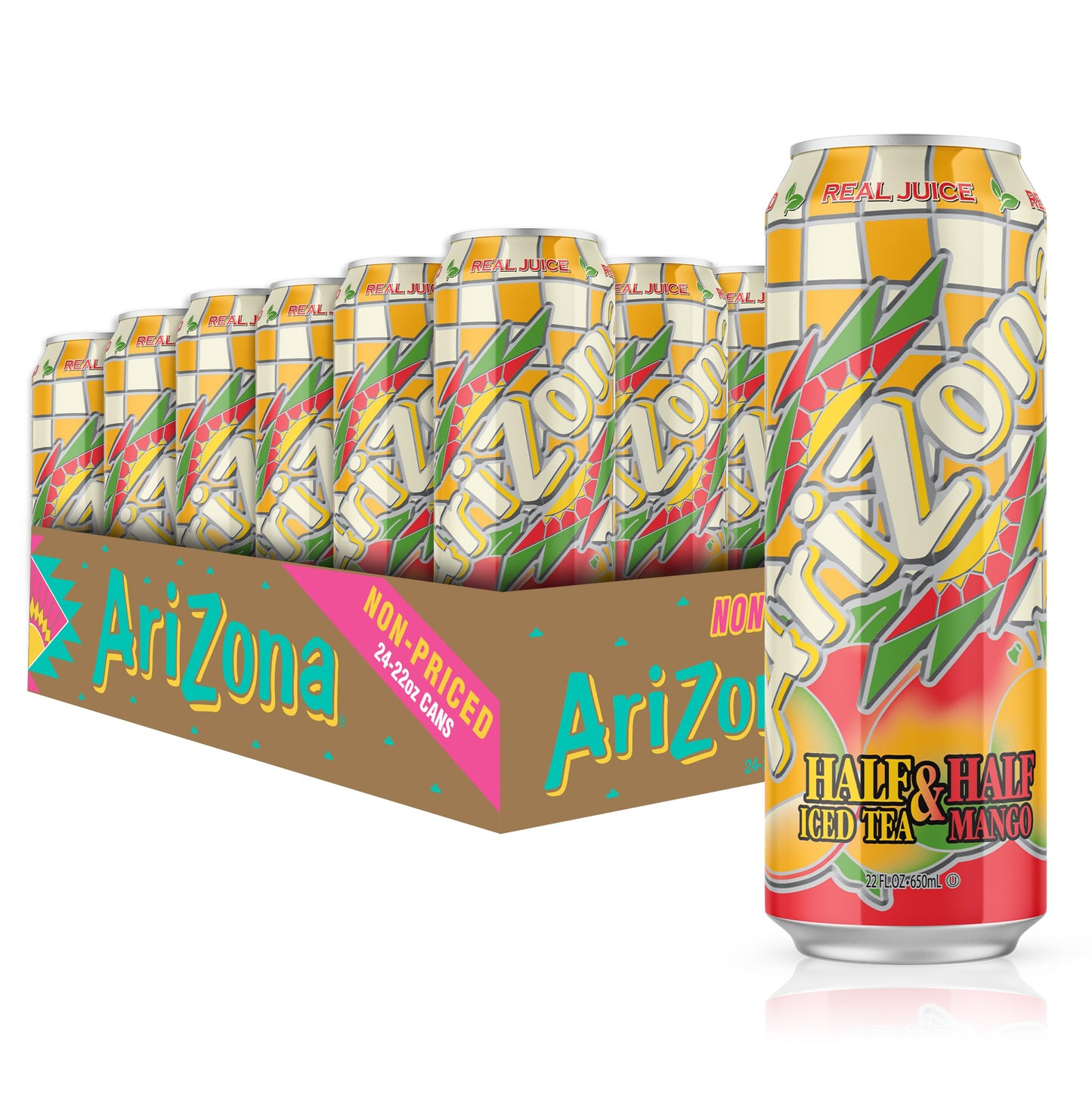 AriZona Green Tea with Ginseng and Honey - Big Can, 22 Fl Oz (Pack of 24)