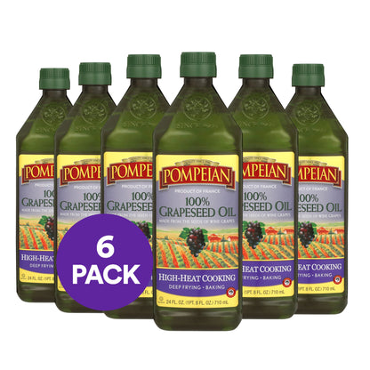 Pompeian 100% Grapeseed Oil, Light and Subtle Flavor, Perfect for High-Heat Cooking, Deep Frying and Baking, 68 FL. OZ.