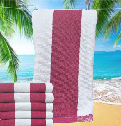 BolBom*S Cotton Beach Towels- Hammam Classic Pool Towel 30 x 60 Inches Oversized Soft Beach Towels for Adults - Luxury Beach Bath Towels - Summer Gifts Beach Accessories - Pack of 6