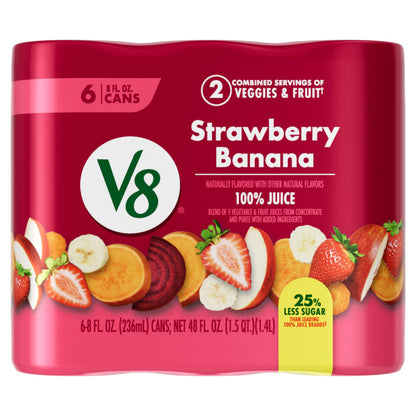 V8 Deliciously Green 100% Fruit and Vegetable Juice, 8 fl oz Can (6 Pack)