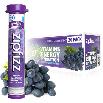 Zipfizz Energy Drink Mix, Electrolyte Hydration Powder with B12 and Multi Vitamin, Berry (12 Count)