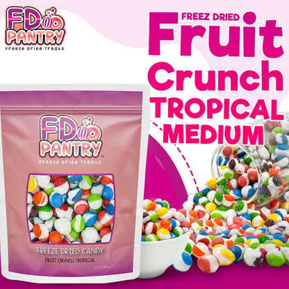 Fruit Crunch Original Candy Freeze Dried 16 oz 1 pound - Assortment Strawberry, Orange, Lemon, Grape, Lime Flavors Large 1lb Big Bag Pouch - Ideal Gift Snack 16oz