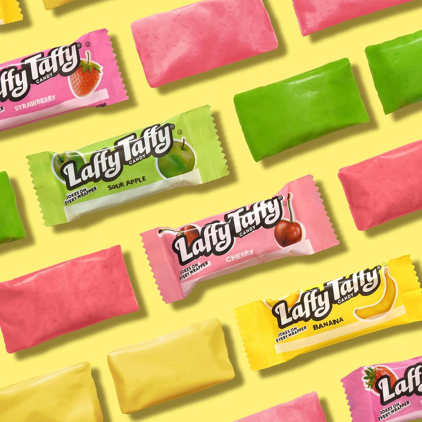 Laffy Taffy Candy, Assorted Fruit Flavored Taffy Candy, Sour Apple, Cherry, Strawberry & Banana Flavors (145 Pieces)