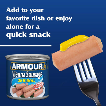 Armour Star Vienna Sausage, Original Flavor, Canned Sausage, 4.6 oz (Pack of 6)