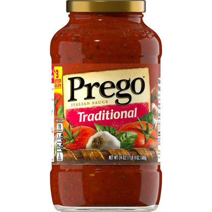 Prego Chunky Tomato with Garlic and Onion Pasta Sauce, 24 Oz Jar