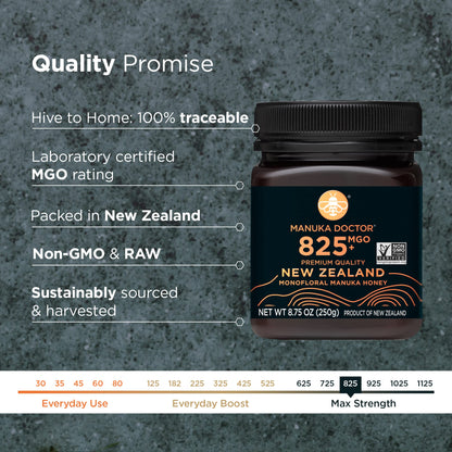 MANUKA DOCTOR - Raw Manuka Honey MGO 30+ SQUEEZY, 100% Pure New Zealand Honey. Certified. Guaranteed. RAW. Non-GMO (10.58 oz)