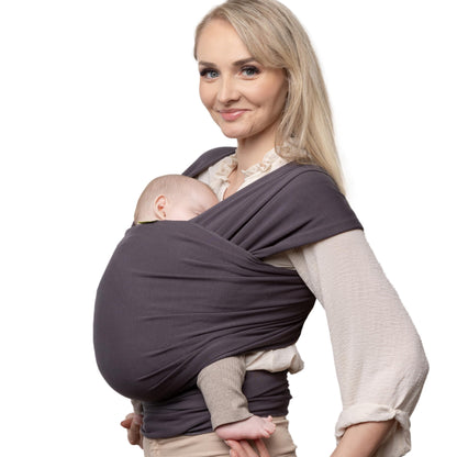 Boba Baby Wrap Carrier - Original Baby Carrier Wrap Sling for Newborns - Baby Wearing Essentials - Newborn Wrap Swaddle Holder, Newborn to Toddler Infant Sling (Grey)