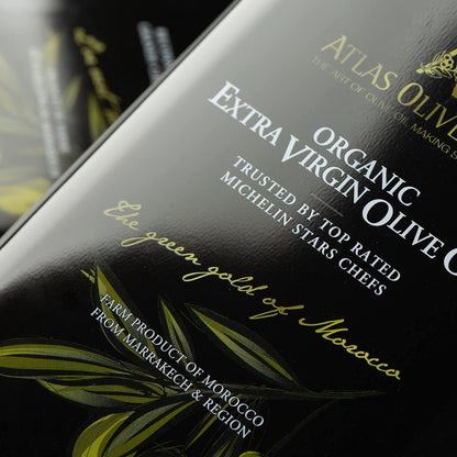 Atlas 3 LT Organic Cold Press Extra Virgin Olive Oil with Polyphenol Rich from Morocco|Newly Harvested Unprocessed from One Single Family Farm | Moroccan EVOO Trusted by Michelin Star Chefs