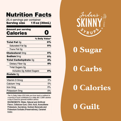 Jordan's Skinny Syrups Sugar Free Coffee Syrup, Vanilla Flavor Drink Mix, Zero Calorie Flavoring for Chai Latte, Protein Shake, Food and More, Gluten Free, Keto Friendly, 25.4 Fl Oz, 2 Pack