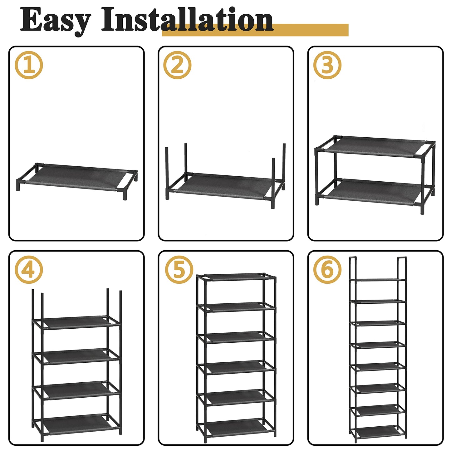 Z&L HOUSE 8 Tier Shoe Rack Narrow, Sturdy Shoe Rack Tall Store 16-20 Pairs of Shoes, Stackable Shoe Shelf for Closet Entryway to Increase The Use of Space