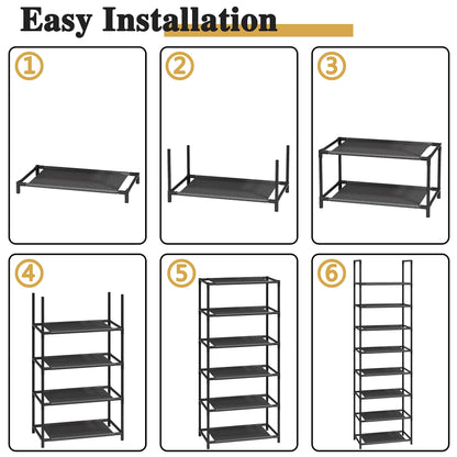 Z&L HOUSE 8 Tier Shoe Rack Narrow, Sturdy Shoe Rack Tall Store 16-20 Pairs of Shoes, Stackable Shoe Shelf for Closet Entryway to Increase The Use of Space