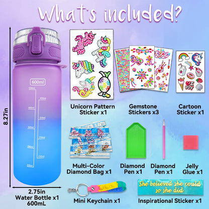 EDsportshouse Decorate Your Own Water Bottle Kits for Girls Age 4-6-8-10,Mermaid Painting Crafts,Fun Arts and Crafts Gifts Toys for Girls Birthday Christmas(Mermaid)