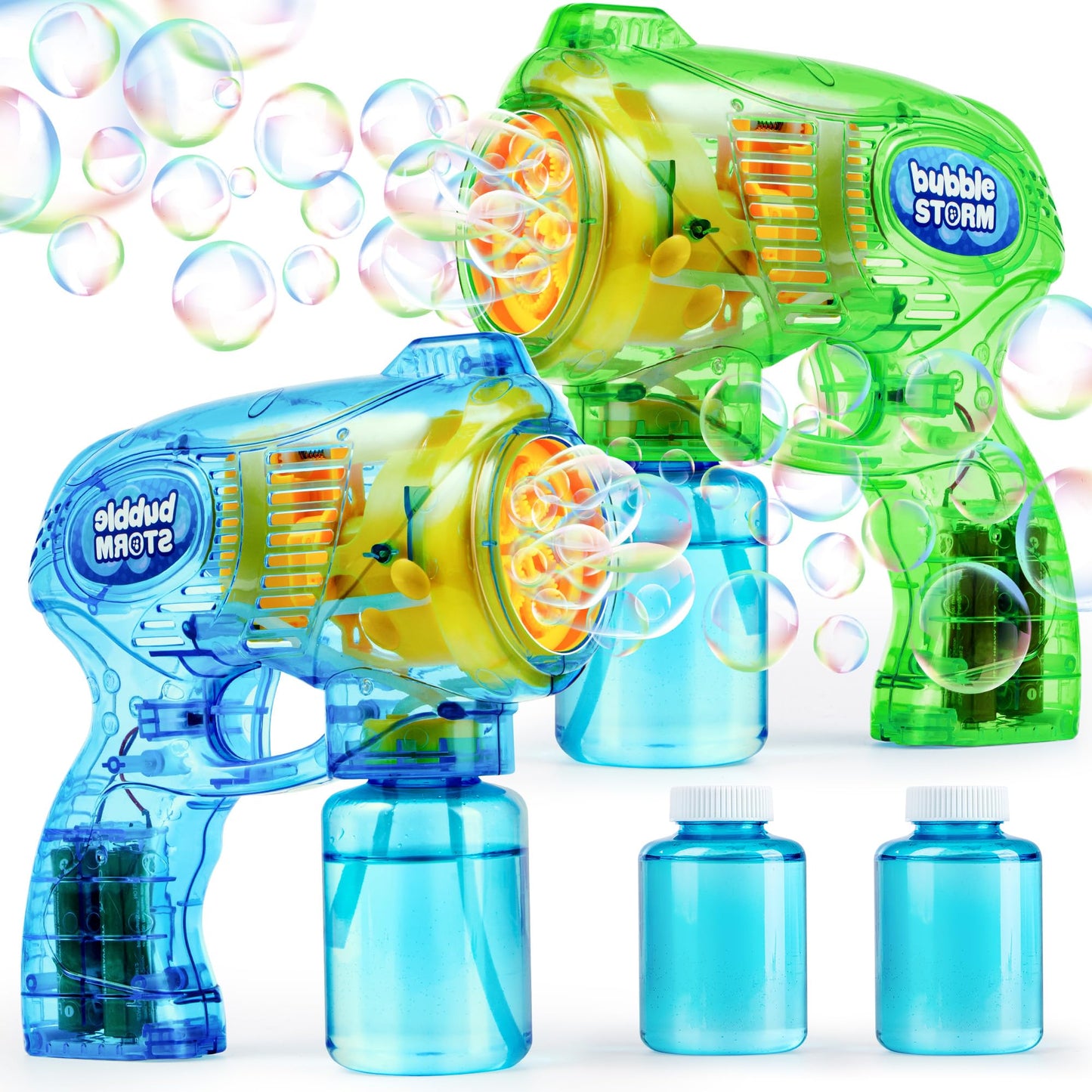 JOYIN 2 Kids Bubble Gun with 2 Bottles Bubble Refill Solution, Bubble Guns kids 4-8, Bubble Machine Gun for Toddlers 1-3, Bubble Gun Blaster Party Favors, Summer Toy, Outdoors, Easter, Birthday Gift