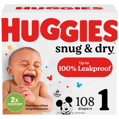 Huggies Size 2 Diapers, Snug & Dry Baby Diapers, Size 2 (12-18 lbs), 100 Count, Packaging May Vary