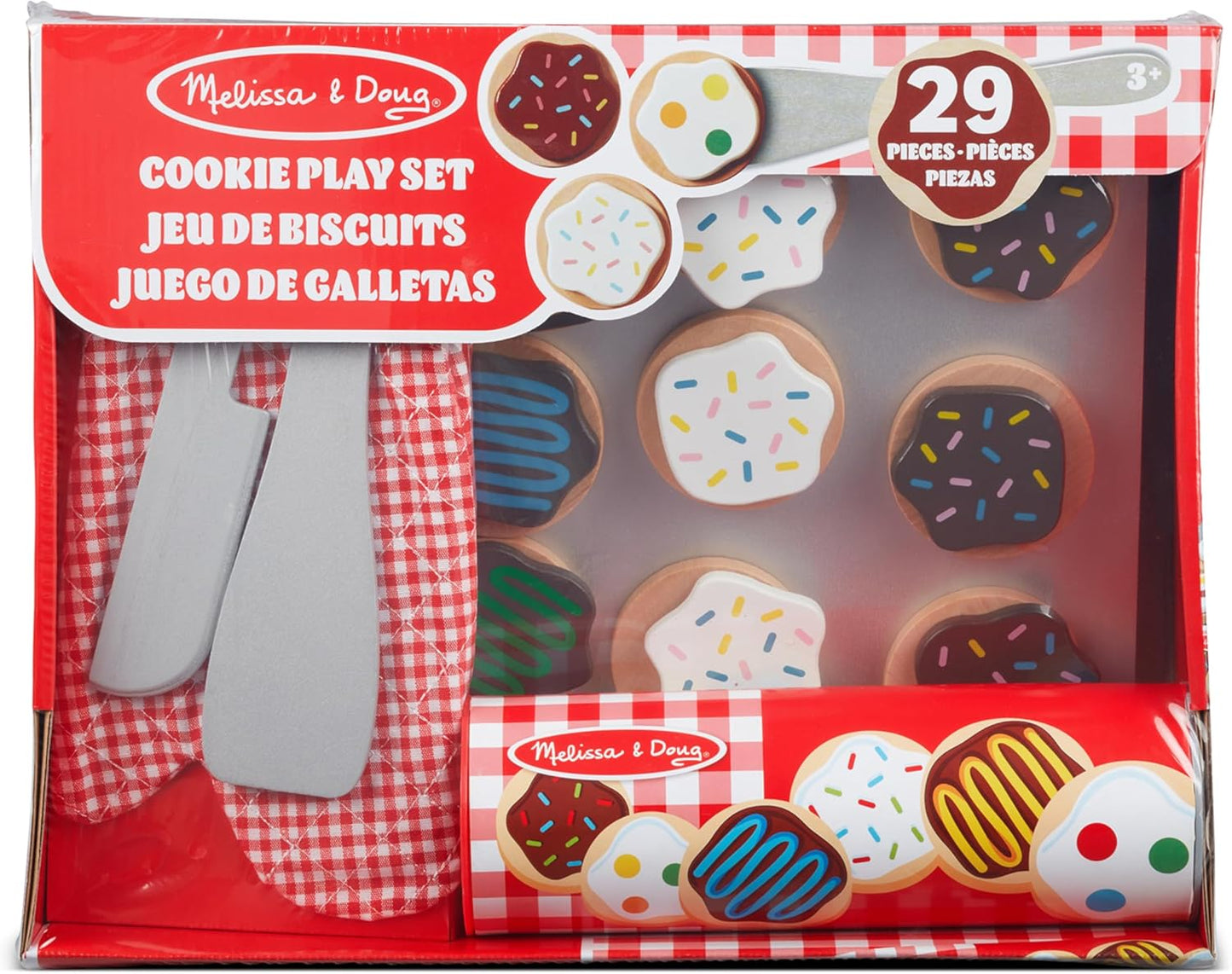 Melissa & Doug Slice and Bake Wooden Cookie Play Food Set - Pretend Cookies And Baking Sheet, Wooden Play Food Set, Toy Baking Set For Kids Ages 3+