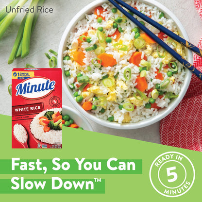 Minute White Rice, Instant White Rice for Quick Dinner Meals, 72-Ounce Box