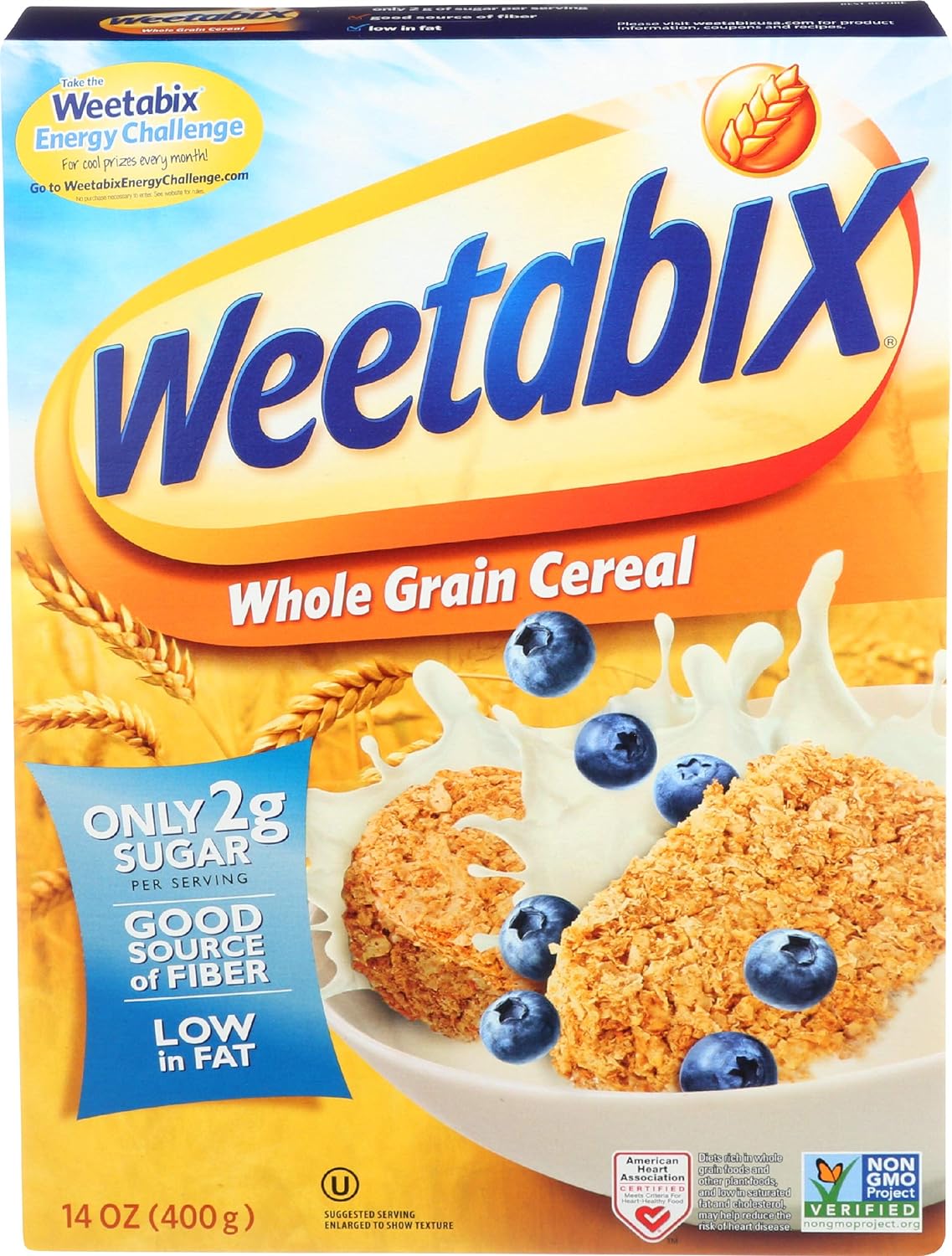 Weetabix Biscuits Whole Grain Cereal, Lightly Sweet Whole Grain Wheat Biscuits, Delicious as Part of Breakfasts or Snacks, 14 OZ Box