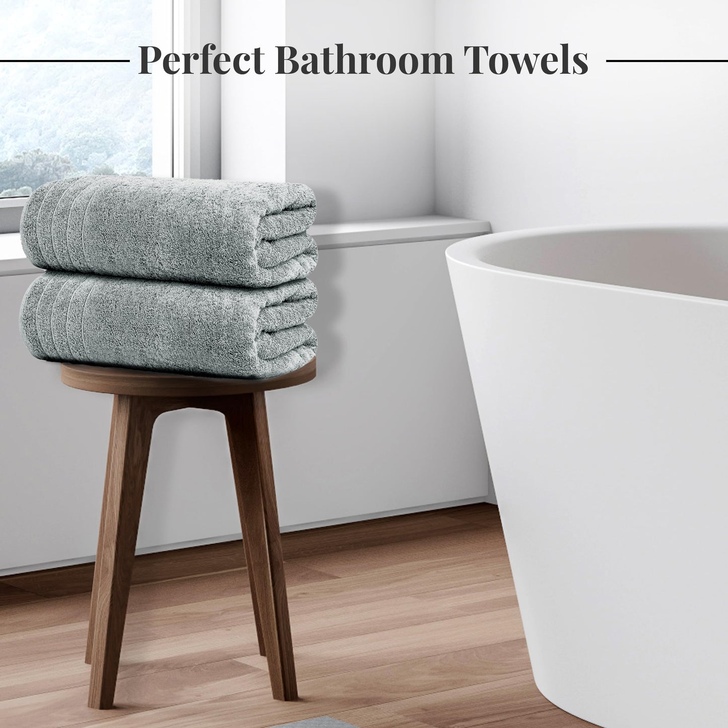 Tens Towels Large Bath Towels, 100% Cotton, 30 x 60 Inches Extra Large Bath Towels, Lighter Weight, Quicker to Dry, Super Absorbent, Perfect Bathroom Towels (Pack of 4)