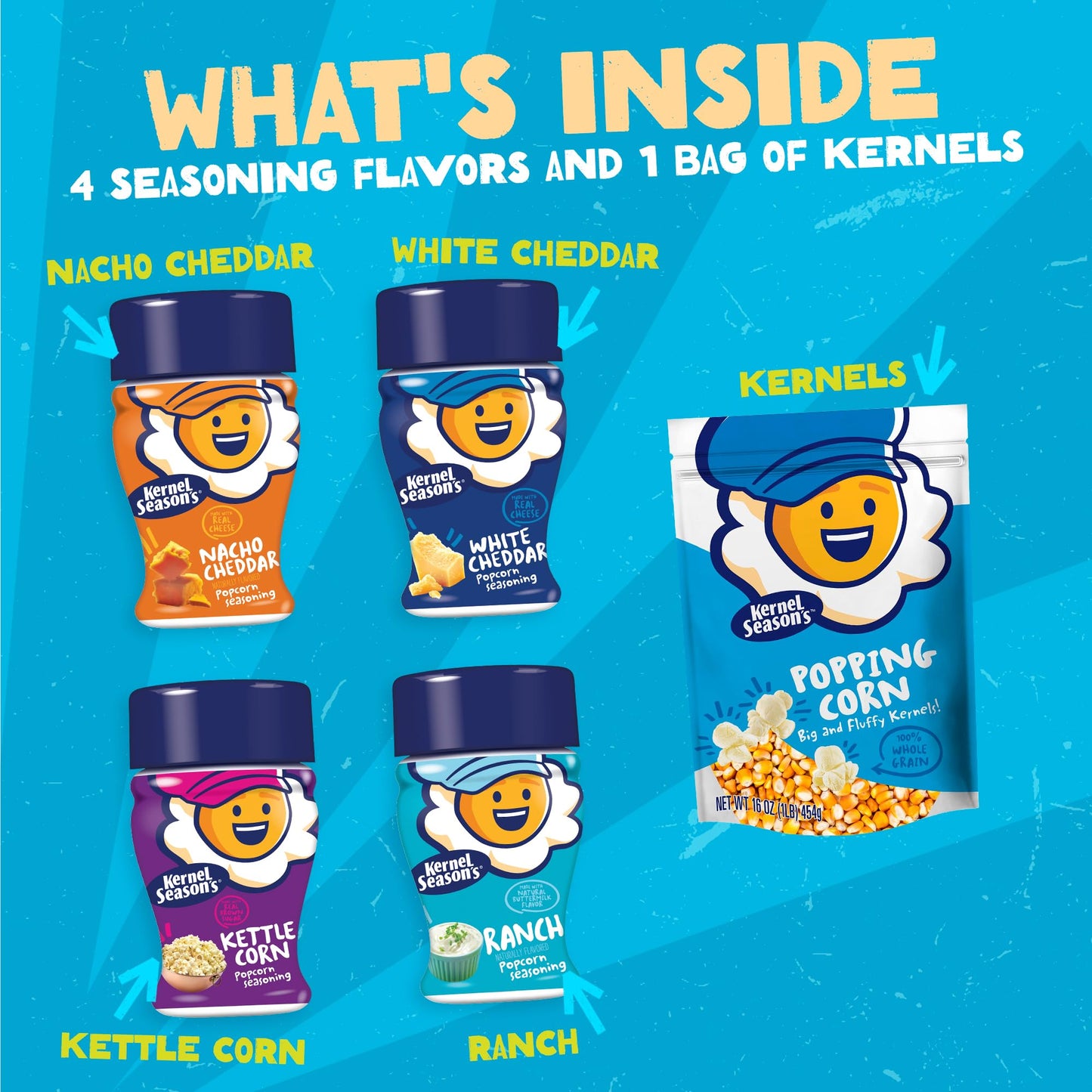 Kernel Season's Popcorn Seasoning Mini Jars Variety Pack, 0.9 Ounce (Pack of 8)