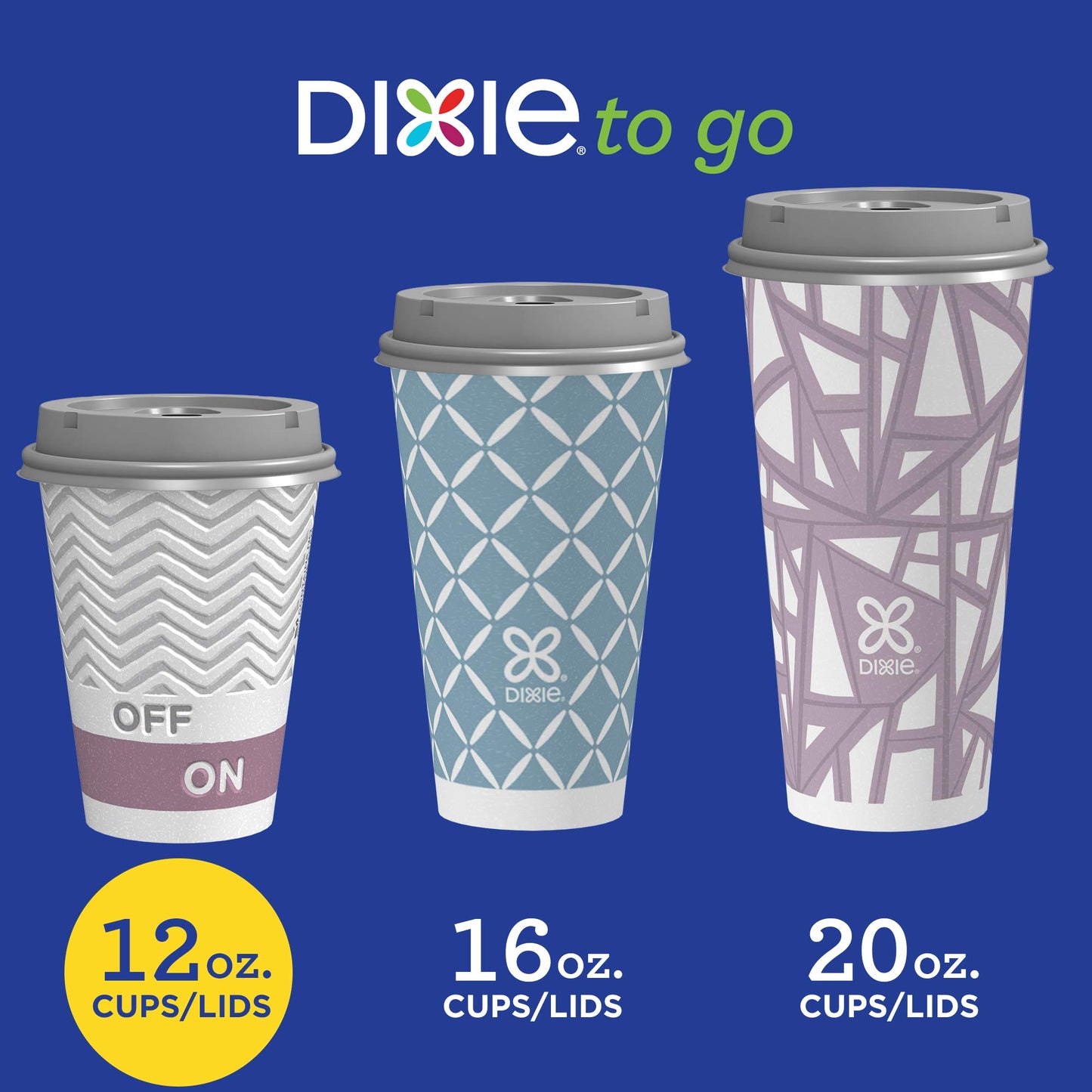 Dixie To Go Medium Paper Coffee Cups With Lids, 12 Oz, 156 Count, Disposable Cups For On-The-Go Hot Beverages