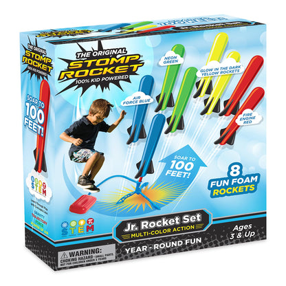 Stomp Rocket Jr Glow Rocket Refills - 3 Glow-in-The-Dark Rockets - Replacement Set for Soft Foam Rocket Launcher - Fun Outdoor Kids Toys Gift for Boys & Girls - Ages 3 & Up