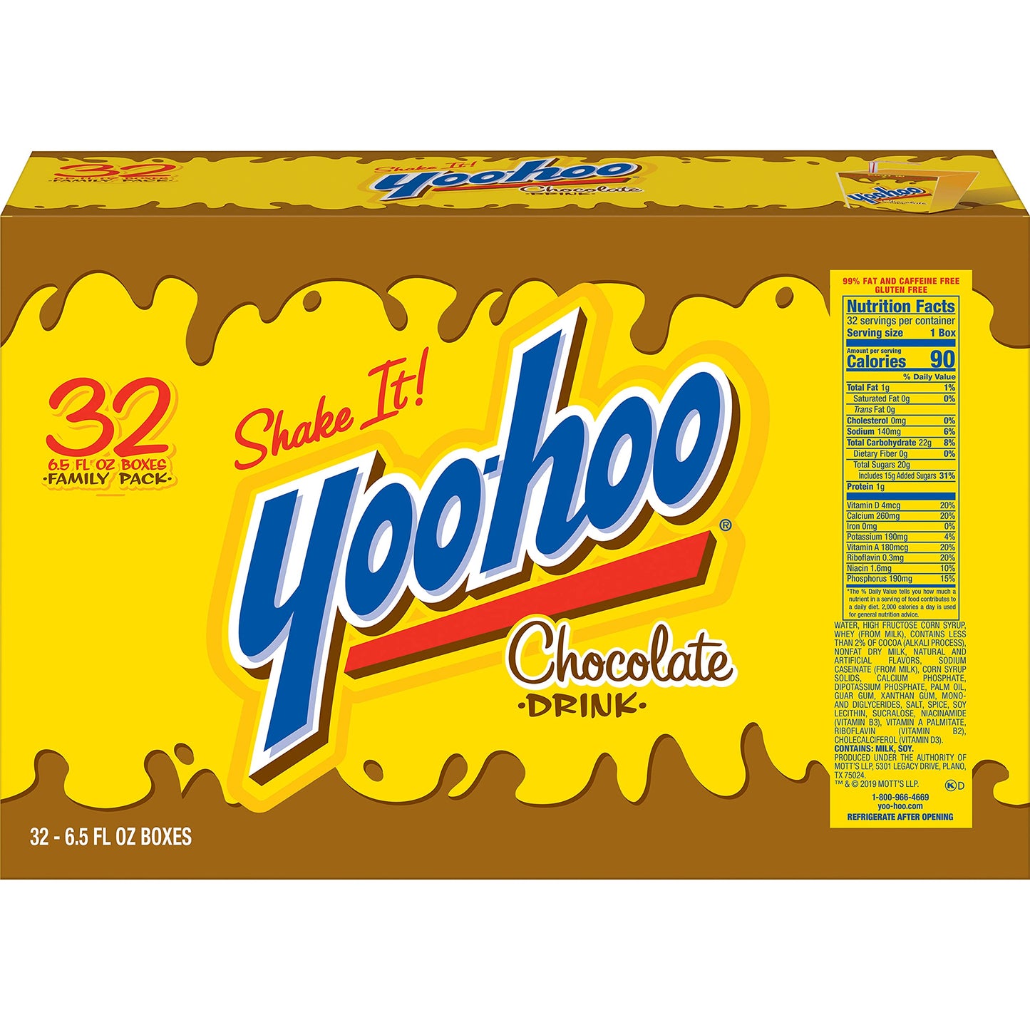 Yoo-hoo Chocolate Drink, 6.5 fl oz boxes, 10 count (Pack of 4)