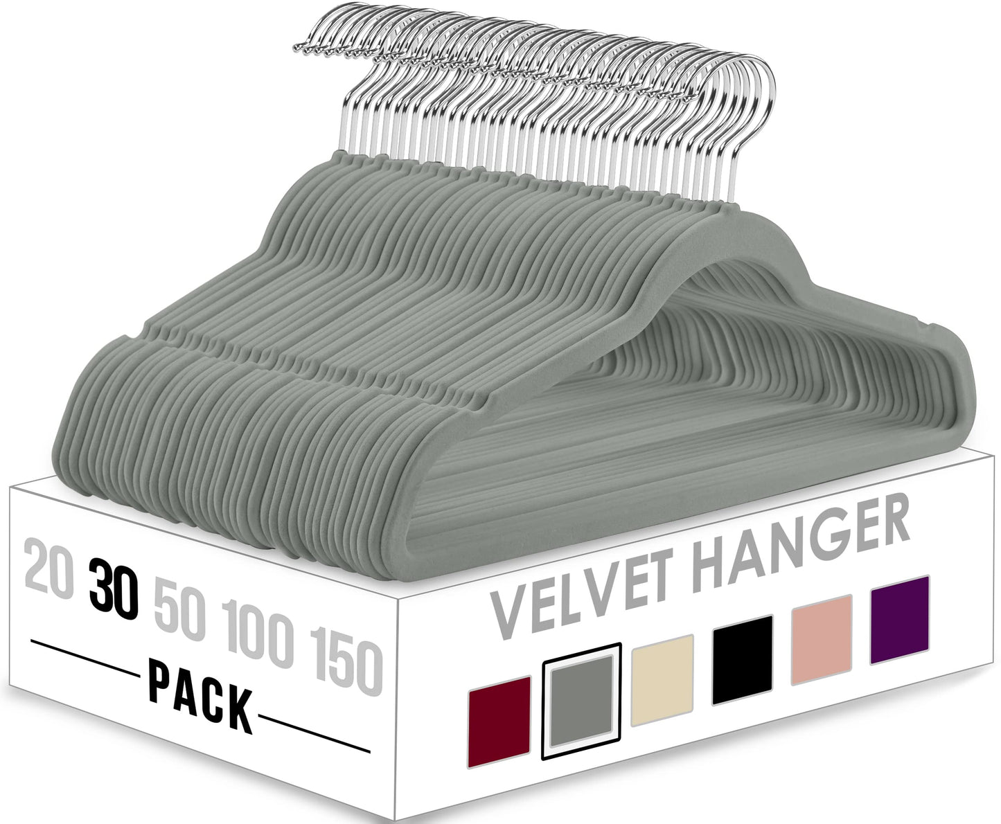 Utopia Home Velvet Hangers 50 Pack - Non-Slip Clothes Hangers - Black Hangers - Suit Hangers with 360 Degree Rotatable Hook - Heavy Duty Coat Hangers - Pants Hangers