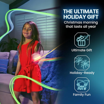 Loop Lasso® Nano - The Original Glow-in-The-Dark String Shooter Toy - Built-in UV Blacklight - Safe Interactive STEM Learning Toy - Viral Stocking Stuffer Gadget - Holiday Family Game Night Fun