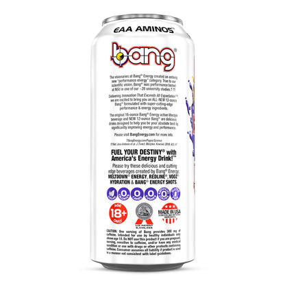 Bang Energy Bangster Berry, Sugar-Free Energy Drink, 16-Ounce (Pack of 12)