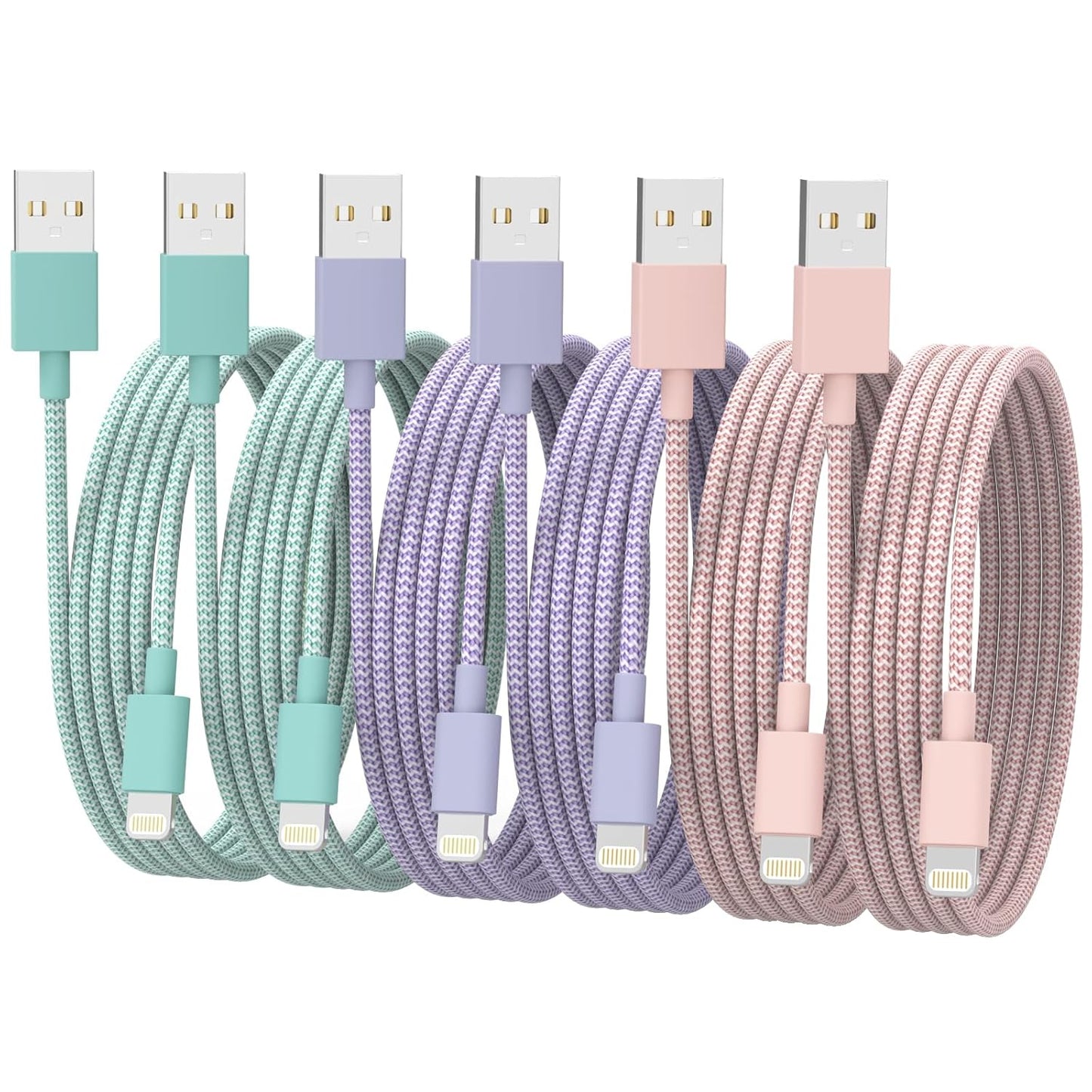 [Apple MFi Certified] iPhone Charger, 6Pack (3/3/6/6/6/10 FT) Fast Charging Long Lightning Cable, High Speed Transfer USB Charger Cord for iPhone 14 13 12 11 Pro Max/XR/XS/X/8/7/6Plus iPad